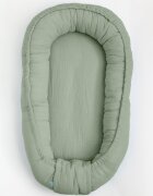 New Baby Cosulet bebelus Baby Nest 80 x 50 cm din muselina salvia