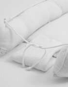 New Baby Cosulet bebelus Baby Nest 80 x 50 cm din muselina white