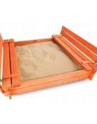 New Baby Cutie de nisip cu bancute si trapa din lemn 20x120x20 cm 3 ani+ Orange