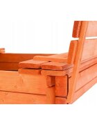 New Baby Cutie de nisip cu bancute si trapa din lemn 20x120x20 cm 3 ani+ Orange