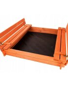 New Baby Cutie de nisip cu bancute si trapa din lemn 20x120x20 cm 3 ani+ Orange