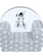 New Baby Fotoliu din burete 42x53 din spuma cu husa din bumbac 9 luni-5 ani Zebra Grey