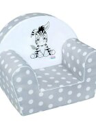 New Baby Fotoliu din burete 42x53 din spuma cu husa din bumbac 9 luni-5 ani Zebra Grey