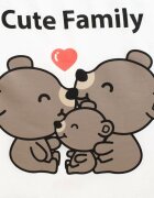 New Baby Fotoliu din burete din tesatura minky Cute Family Cappuccino