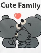 New Baby Fotoliu din burete din tesatura minky Cute Family Gray