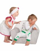 New Baby Fotoliu din burete din tesatura minky Fox Gray