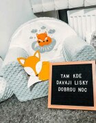 New Baby Fotoliu din burete din tesatura minky Fox Gray