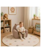 New Baby Fotoliu din burete pentru copii Leu tesatura de catifea reiata cu husa detasabila materiale certificate Oeko Tex Standard 100