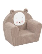 New Baby Fotoliu din burete pentru copii Leu tesatura de catifea reiata cu husa detasabila materiale certificate Oeko Tex Standard 100