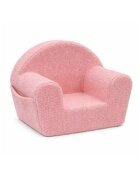 New Baby Fotoliu din burete pentru copii Teddy Pink cu buzunar lateral husa detasabila din materiale certificate Oeko Tex Standard 100