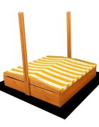 New Baby Lada de nisip cu acoperis 120 x 120 x 120 cm yellow-white