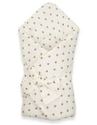 New Baby Paturica de infasat din muselina Little Heart 75x75 cm inchidere cu panglica