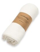 New Baby Paturica moale bebe 60x60 cm din muselina 100 bumbac organic white