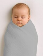 New Baby Paturica pentru bebelusi Grey din muselina bumbac 70x100 cm