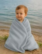 New Baby Paturica pentru bebelusi Grey din muselina bumbac 70x100 cm