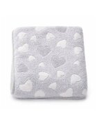 New Baby Paturica pufoasa pentru bebelusi 80x90 cm Grey Heart