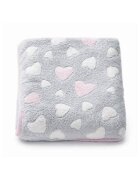 New Baby Paturica pufoasa pentru bebelusi 80x90 cm Pink Heart