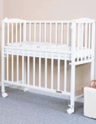 New Baby Patut din lemn cu laterala culisanta 90x40 cm Mateo White