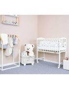 New Baby Patut din lemn cu laterala culisanta 90x40 cm Mateo White