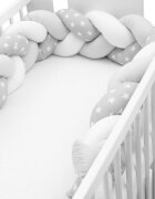 New Baby Protectie laterala pentru patut tip bumper 225 cm Stars greywhite