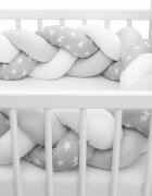 New Baby Protectie laterala pentru patut tip bumper 225 cm Stars greywhite