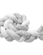 New Baby Protectie laterala pentru patut tip bumper 225 cm Stars greywhite