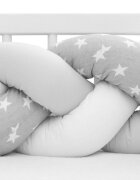 New Baby Protectie laterala pentru patut tip bumper 225 cm Stars greywhite