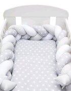 New Baby Protectie laterala pentru patut tip bumper 225 cm Stars greywhite
