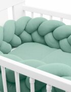 New Baby Protectie laterala pentru patut tip bumper impletit 210 cm Green