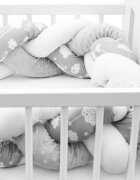 New Baby Protectie laterala pentru patut tip bumper impletit 225 cm Grey with clouds