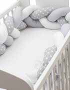 New Baby Protectie laterala pentru patut tip bumper impletit 225 cm GreyWhite