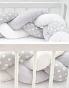 New Baby Protectie laterala pentru patut tip bumper impletit 225 cm GreyWhite
