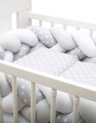 New Baby Protectie laterala pentru patut tip bumper impletit 225 cm GreyWhite