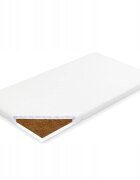 New Baby Saltea patut bebe din spuma si cocos cu husa detasabila din bumbac 90x40x7 cm alb