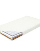 New Baby Saltea pentru patut Classy 120x60x11 cm hrisca-spuma-cocos cu husa detasabila Alb