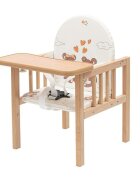 New Baby Scaun de masa 2 in 1 din lemn Victory Natur