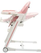 New Baby Scaun de masa Muka Dusty Pink 6-36 luni pliabil reglabil pe inaltime in 5 trepte reglare suport pentru picioare in 3 trepte greutate admisa 15 kg