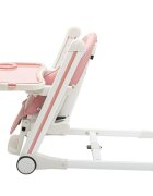 New Baby Scaun de masa Muka Dusty Pink 6-36 luni pliabil reglabil pe inaltime in 5 trepte reglare suport pentru picioare in 3 trepte greutate admisa 15 kg