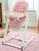 New Baby Scaun de masa Muka Dusty Pink 6-36 luni pliabil reglabil pe inaltime in 5 trepte reglare suport pentru picioare in 3 trepte greutate admisa 15 kg
