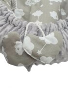 New Baby Set 3 piese Luxury Baby Nest cu doua fete cu paturica si pernuta in forma de inima Minky Heart Cloud