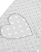 New Baby Set 3 piese Luxury Baby Nest cu doua fete cu paturica si pernuta in forma de inima Minky Heart Grey