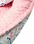 New Baby Set 3 piese Luxury Baby Nest cu paturica si pernuta in forma de inima Minky Cranberries