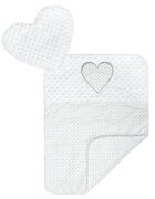 New Baby Set 3 piese Luxury Baby Nest cu paturica si pernuta in forma de inima Minky Heart White
