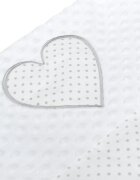 New Baby Set 3 piese Luxury Baby Nest cu paturica si pernuta in forma de inima Minky Heart White