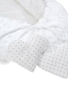 New Baby Set 3 piese Luxury Baby Nest cu paturica si pernuta in forma de inima Minky Heart White
