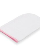 New Baby Set prosop cu gluga si manusa baie 100 x 100 cm basic white-pink