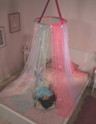 Nice Baldachin pentru copii Girabrilla Tenda dei Sogni cu lumini LED si tulle colorat