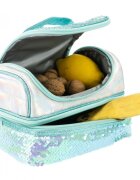 Nice Cutie termica matlasata cu paiete reversibile si interior impermeabil Lunch box Girabrilla Tiffany
