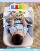 NICEkids Balansoar pentru copii pliabil cu roti si pian detasabil 3 nivele de inclinare tavita detasabila Jucarii interactive atasate 40 x 68 x 67 cm Blue