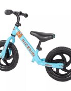 NICEkids Bicicleta copii fara pedale Nice Kids Blue 12 inch roti din spuma eva greutate redusa scaun si ghidon reglabile pe inaltime roti cu rulmenti